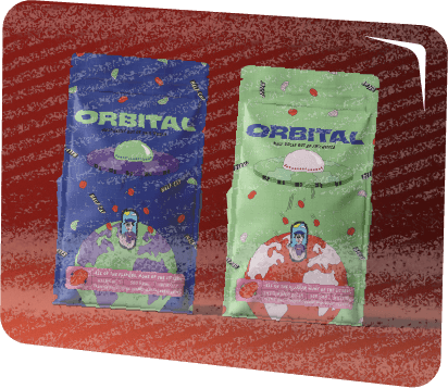 Two Orbital decaf coffee bags of 500grs