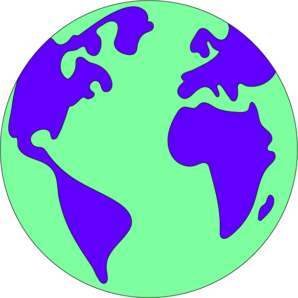 Green and blue planet drawing